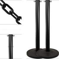 Industrial Stanchion Kit with Plastic Chain, 37" High, Black Superchem Industries