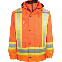Manteau haute visibilit&eacute; 7-en-1, Polyester, Orange haute visibilit&eacute;, T-petit Superchem Industries