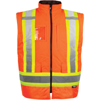 Manteau haute visibilit&eacute; 7-en-1, Polyester, Orange haute visibilit&eacute;, T-petit Superchem Industries