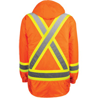 Manteau haute visibilit&eacute; 7-en-1, Polyester, Orange haute visibilit&eacute;, T-petit Superchem Industries