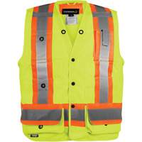 Veste haute visibilit&eacute; pour arpenteur, Orange haute visibilit&eacute;, Petit, Polyester Superchem Industries