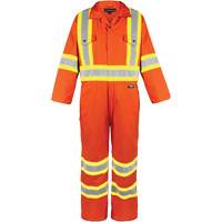 High-Visibility Unlined Coveralls, Small, High Visibility Orange Superchem Industries