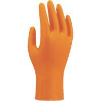 709HVO High-Visibility Disposable Gloves, 7/Small, Nitrile, 8-mil, Powder-Free, Orange Superchem Industries
