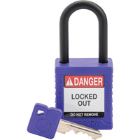 Cadenas de verrouillage de s&eacute;curit&eacute; Velocity, Mauve, Cl&eacute;s diff&eacute;rentes, Nylon, Largeur de 1-1/2" Superchem Industries