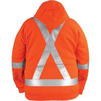 High-Visibility Wind Resistant Zip-Front Sweatshirt with DetachableHood, Men's, Small, High Visibility Orange, 27.7 cal/cm² Superchem Industries
