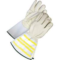 Gants utilitaires haute visibilit&eacute; avec manchette de 6,25", Petit, Paume en Cuir fleur de vache Superchem Industries