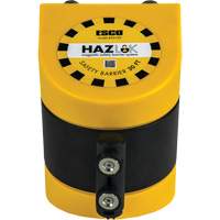 Syst&egrave;me de barri&egrave;re de s&eacute;curit&eacute; HAZLOK, Plastique, Fixation magn&eacute;tique, 30', Ruban Noir et jaune Superchem Industries