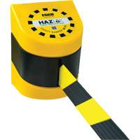 Syst&egrave;me de barri&egrave;re de s&eacute;curit&eacute; HAZLOK, Plastique, Fixation magn&eacute;tique, 30', Ruban Noir et jaune Superchem Industries