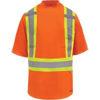 Viking&reg; Safety Bamboo Lined T-shirt, Polyester, Small, High Visibility Orange Superchem Industries