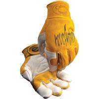 Gants de soudeur TIG/MIG de premi&egrave;re qualit&eacute; Caiman avec fermeture &agrave; boucles & crochets, Cuir de vache refendu, Taille T-Grand Superchem Industries