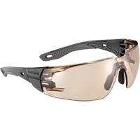 Lunettes de s&eacute;curit&eacute; RUSH+ 2.0 avec monture noire et grise, M/G, Lentille Cuivre, Antibu&eacute;e/Anti-&eacute;gratignures, ANSI Z87+ Superchem Industries