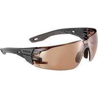 Lunettes de s&eacute;curit&eacute; RUSH+ 2.0 avec monture noire et grise, M/G, Lentille Bronze, Antibu&eacute;e/Anti-&eacute;gratignures, ANSI Z87+ Superchem Industries