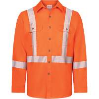 Chemise de travail haute visibilit&eacute; &agrave; bandes segment&eacute;es 7 oz de luxe Avenger, Style 652, Hommes, Petit, Orange Superchem Industries