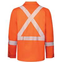 Chemise de travail haute visibilit&eacute; &agrave; bandes segment&eacute;es 7 oz de luxe Avenger, Style 652, Hommes, Petit, Orange Superchem Industries
