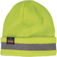 N-Ferno&reg; Reflective, Cuffed Rib Knit Winter Hat, Acrylic Lining, One Size, High-Visibility Lime Green Superchem Industries