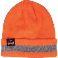 N-Ferno&reg; Reflective, Cuffed Rib Knit Winter Hat, Acrylic Lining, One Size, Orange Superchem Industries