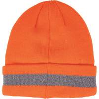 N-Ferno&reg; Reflective, Cuffed Rib Knit Winter Hat, Acrylic Lining, One Size, Orange Superchem Industries