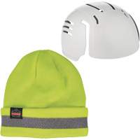 N-Ferno&reg; Reflective Rib Knit Winter Hat & Bump Cap Insert, Acrylic Lining, Medium/Small, High-Visibility Lime Green Superchem Industries