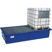 2 IBC Blue Poly Spill Containment Pallet with Galvanized Grating Superchem Industries