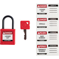Velocity Compact Safety Lockout Padlocks, Red, Keyed Alike, Nylon, 1-1/4" Width Superchem Industries