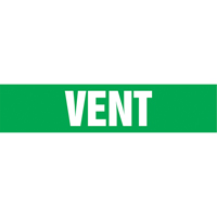 Marqueurs de tuyau "Vent", Autocollant, 4" h x 24" la, Blanc/vert Superchem Industries