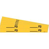 Marqueurs de tuyau avec espace vierge suivi de PSI, Autocollant, 1-1/8" h x 7" la, Noir sur jaune Superchem Industries