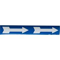 Arrow Pipe Markers, Self-Adhesive, 4" H x 12" W, White on Blue Superchem Industries