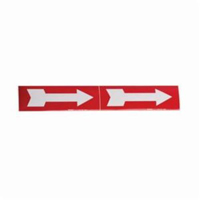 Arrow Pipe Markers, Self-Adhesive, 2-1/4" H x 7" W, White on Red Superchem Industries