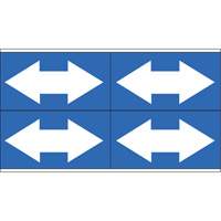 Dual Direction Arrow Pipe Markers, Self-Adhesive, 1-1/8" H x 7" W, White on Blue Superchem Industries