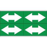 Dual Direction Arrow Pipe Markers, Self-Adhesive, 1-1/8" H x 7" W, White on Green Superchem Industries