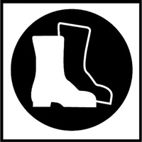 Right to Know Pictogram Labels -Boots, Vinyl, Sheet, 5/8" L x 3/4" W Superchem Industries