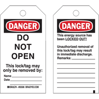 Lockout Tags, Cardstock, 3" W x 5-3/4" H, English Superchem Industries