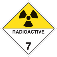 Plaque-&eacute;tiquette TMD mati&egrave;res radioactives, Vinyle adh&eacute;sif Superchem Industries