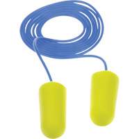 Bouchons d'oreilles n&eacute;on jaune E-A-Rsoft, Vrac - Sac en poly, Avec cordon Superchem Industries