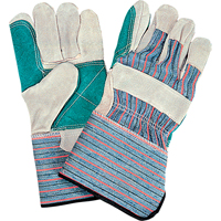 Gants d'ajusteur de qualit&eacute; standard &agrave; paume double, Grand, Paume en Cuir de vache refendu, Doublure en Coton Superchem Industries