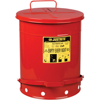 Contenants pour d&eacute;chets huileux, Homologu&eacute; FM/List&eacute; UL, 14 gal. US, Rouge Superchem Industries