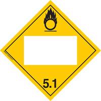 Oxidizer TDG Placard, Adhesive Vinyl Superchem Industries