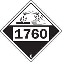 1760 Aluminum Phosphate Corrosive Materials TDG Placard, Plastic Superchem Industries