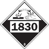 1830 Sulphuric Acid Corrosive Materials TDG Placard, Plastic Superchem Industries