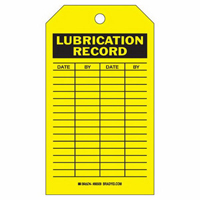 &eacute;tiquettes registres de lubrifications, Polyester, 4" la x 7" h, Anglais Superchem Industries