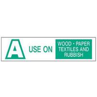 "A Use on Wood Paper Textiles and Rubbish" Labels, 6" L x 1-1/2" W, Green on White SY238 | Superchem Industries