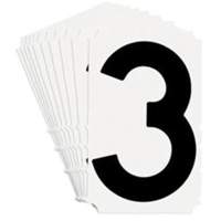 Quick-Align&reg; Individual Gothic Number and Letter Labels, 3, 4" H, Black Superchem Industries
