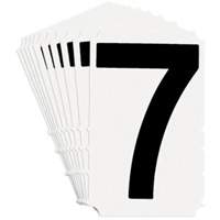 Quick-Align&reg; Individual Gothic Number & Letter Labels, 7, 4" H, Black on White Superchem Industries