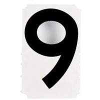 Quick-Align&reg; Individual Gothic Number and Letter Labels, 9, 4" H, Black Superchem Industries