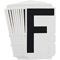 Quick-Align&reg; Individual Gothic Number and Letter Labels, F, 4" H, Black Superchem Industries