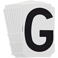 Quick-Align&reg; Individual Gothic Number and Letter Labels, G, 4" H, Black Superchem Industries