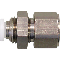 Topfit Female Threaded Bulkhead Connector Fitter, 1/4" Dia, Polymer Superchem Industries