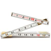 Red End&reg; Masonry Rule, 6' L, Wood, 1/16" Graduations Superchem Industries