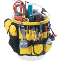 Tool Bucket Organizer, 6" L x 11" W x 12" H, Nylon, Black/Yellow Superchem Industries