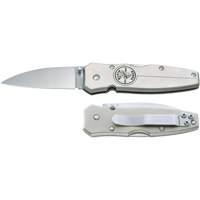 Lockback Knife with Drop Point Blade, 2-1/2" Blade, Stainless Steel Blade, Aluminum Handle Superchem Industries